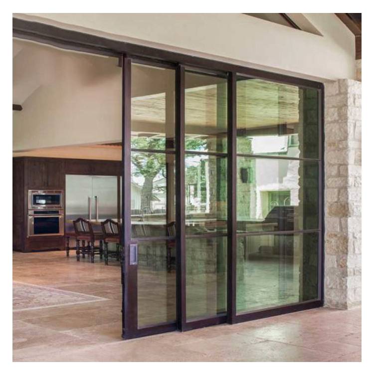 Aluminum Mesh 4 Panel Track Glass Sliding Door Sliding Patio Door Price With Mosquito Net