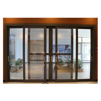 2 Panels French Aluminum Extrusion Profile Livingroom Sliding Door Double Glass Sliding Door with Grills